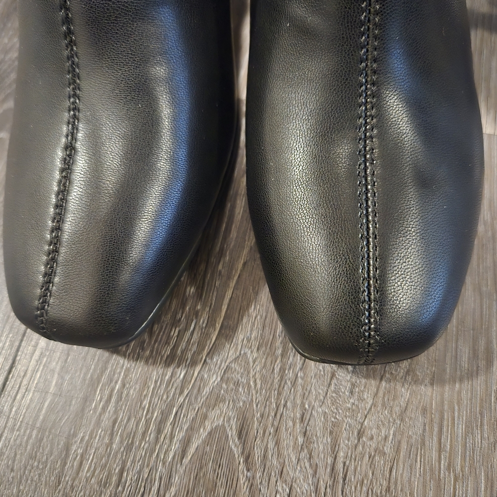 Aerosoles Micah Knee High Boots Black Leather Block Heel Womens 7M New - Picture 6 of 8